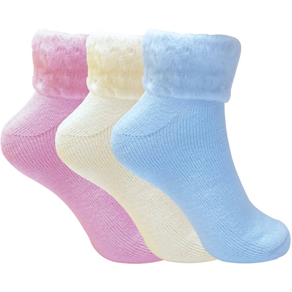 3 Pairs Warm Soft Thermal Low Cut Ankle Fluffy Winter Bed Socks