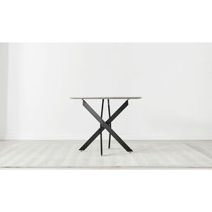 Black Novara Grey Concrete Black Leg Round Dining Table 4 Milan Black Leg Chairs shot 3532499
