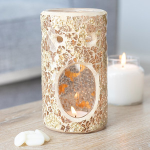 Pillar Crackle Glass Oil Burner Elegant and Versatile Home Decor