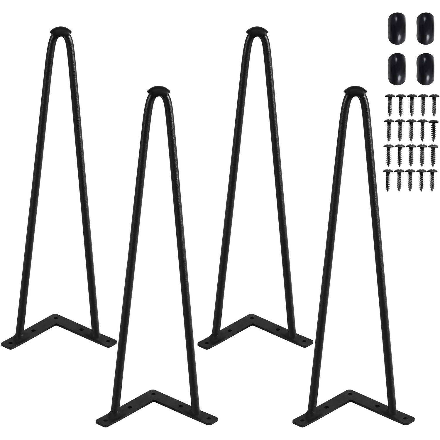 Solid Table Leg Set of 4 Solid Table Legs 3-Rods Heavy-Duty Hairpin