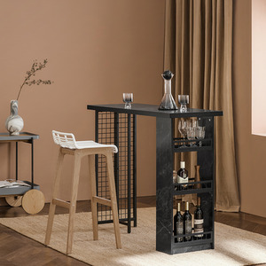 SoBuy Kitchen Breakfast Bar Table Dining Bar Table with Shelves