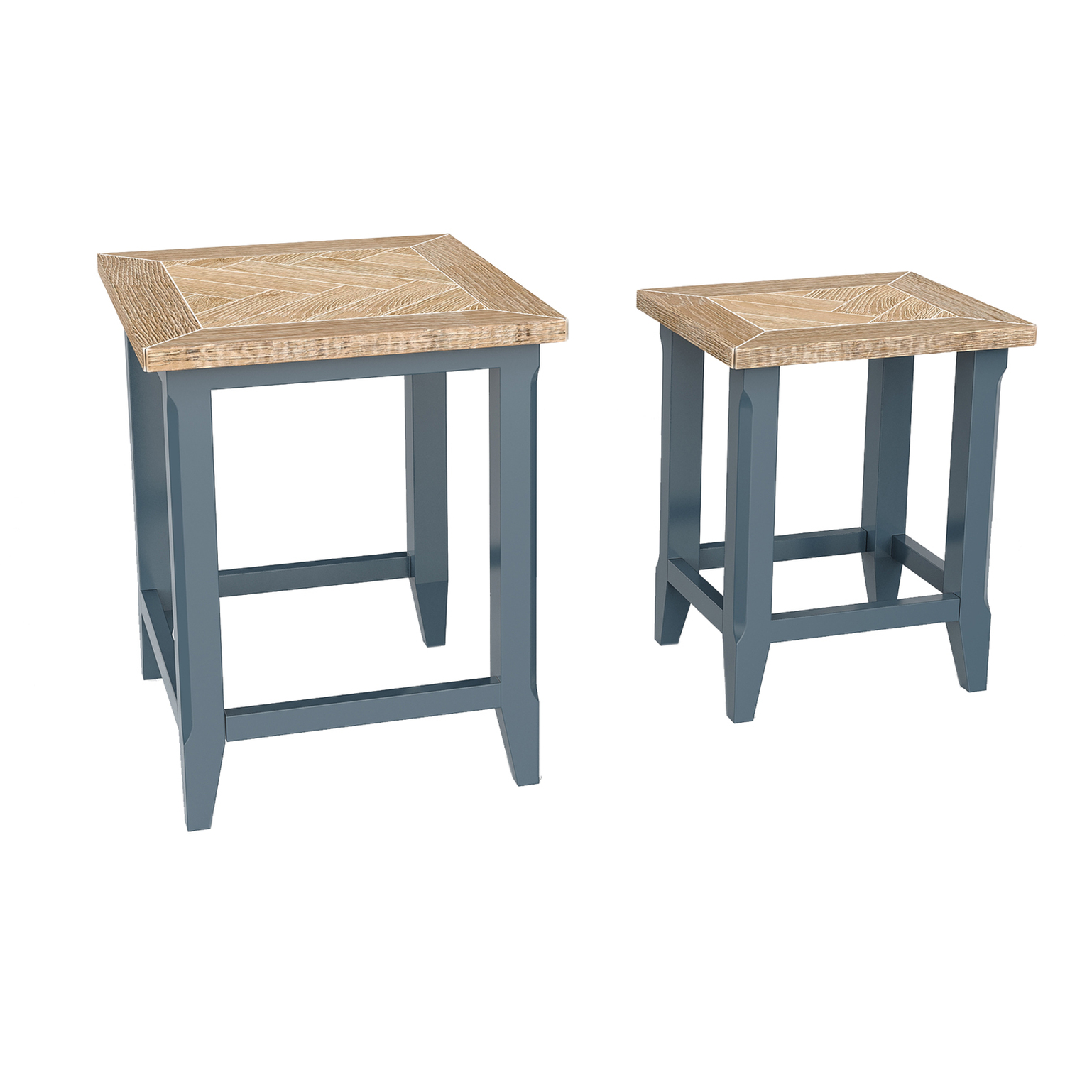 2 Row Blue Table Signature Blue Nest of Two Tables