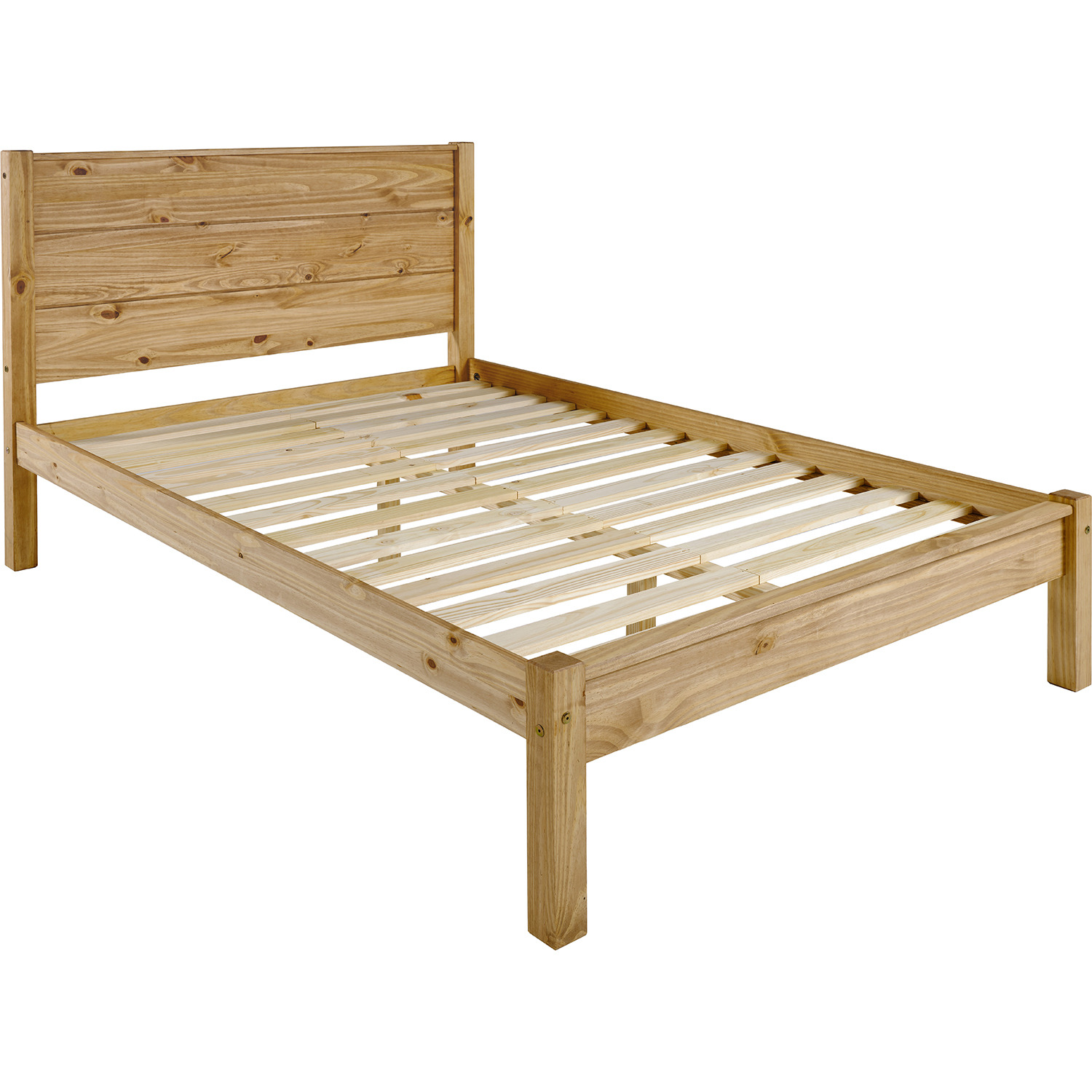 Barton 4 6 Double Bed - Waxed Pine
