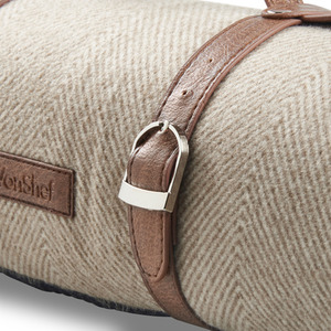 Beige / 180cm Picnic Blanket with Faux Leather Carry Handle shot 5183404
