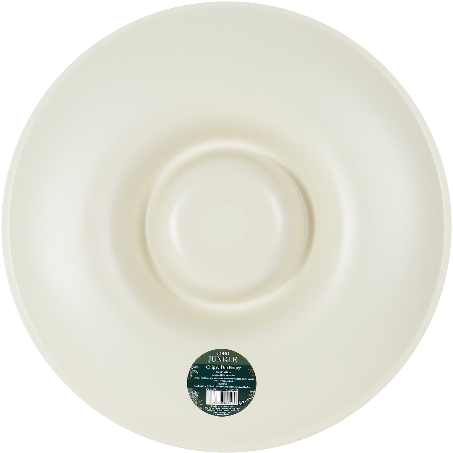 Boho Jungle Chip Dip Platter - Dark Green