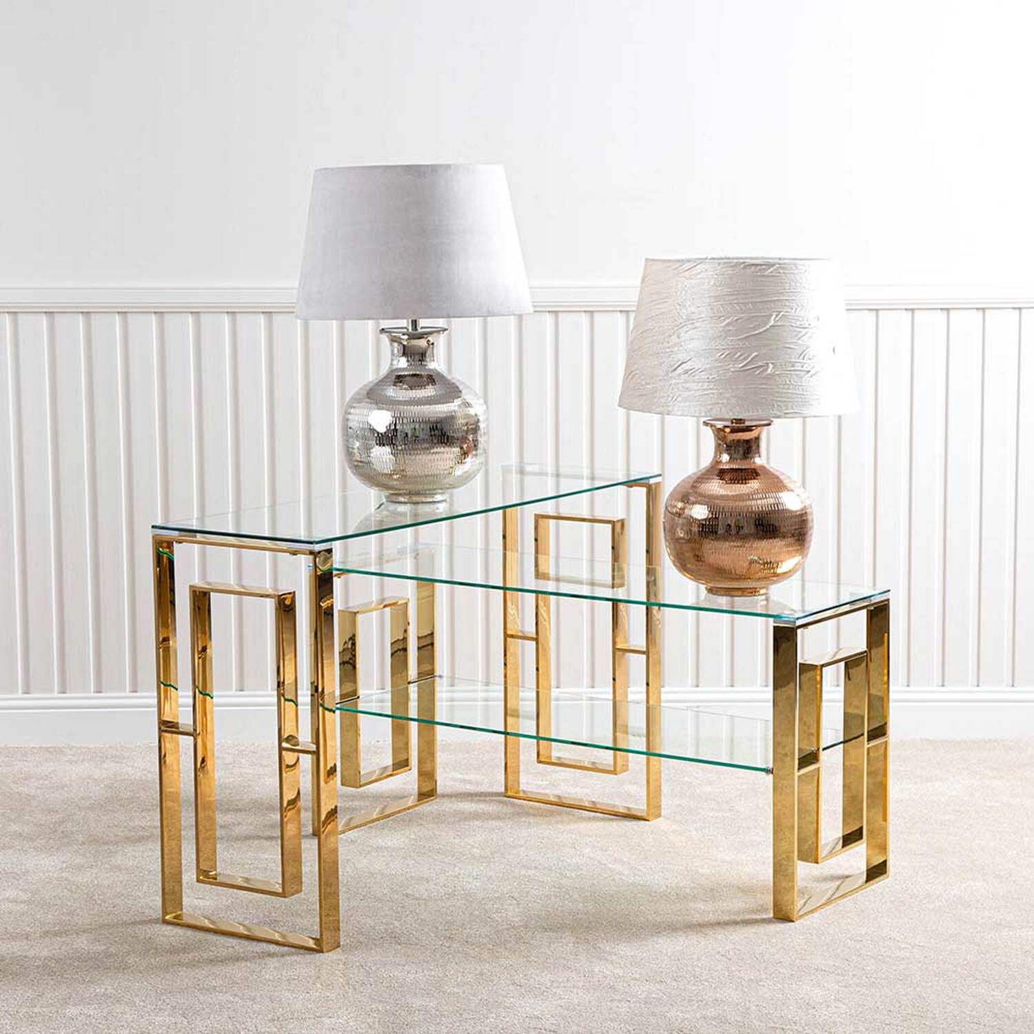 Wide Console Table For Hallway Living Room - Luxury Gold