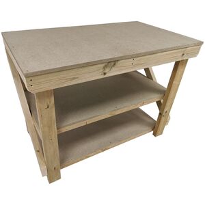 UniMdf Top Workbench With Double Shelf