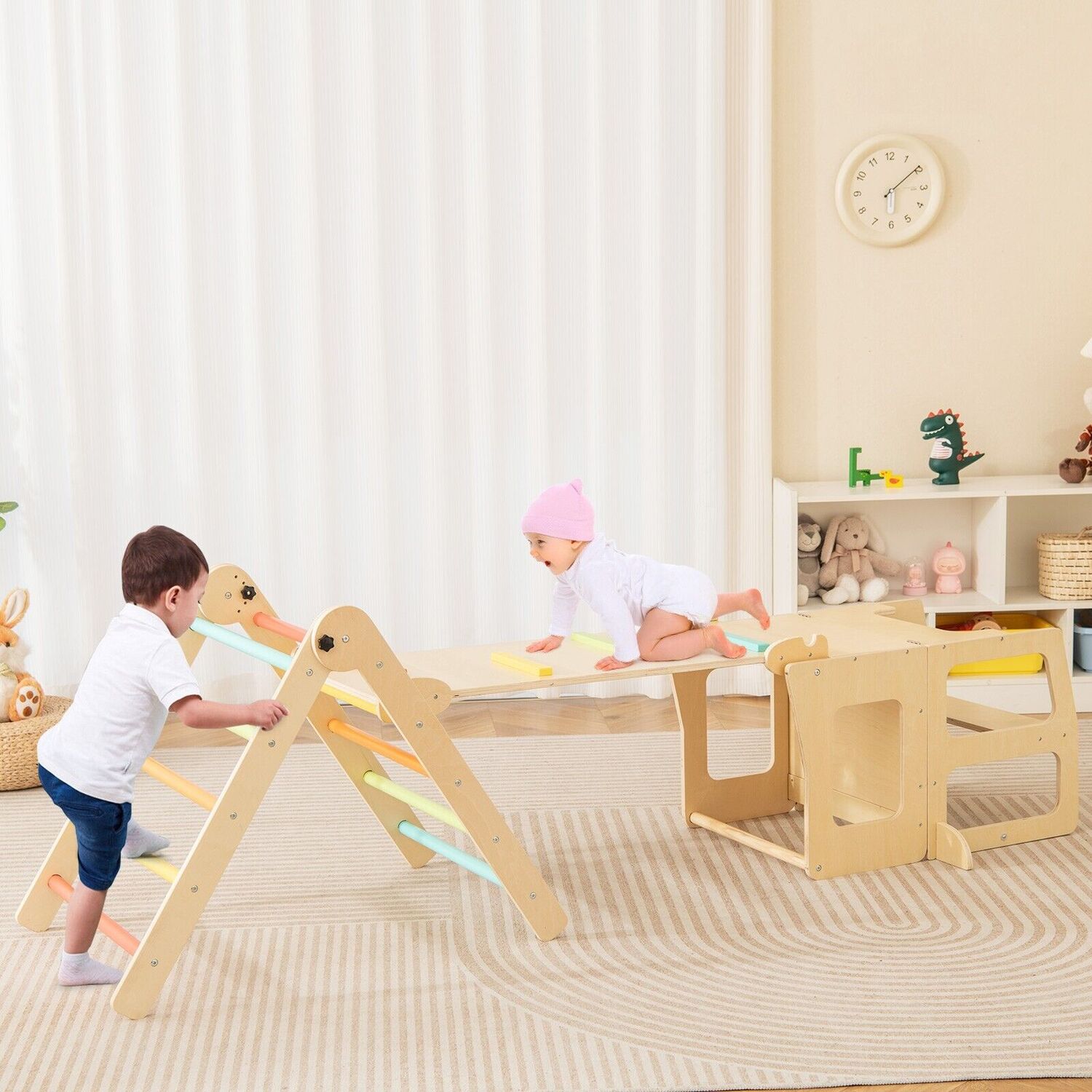Toddler Ramp 7 in 1 Toddler Climbing Frame with Ramp