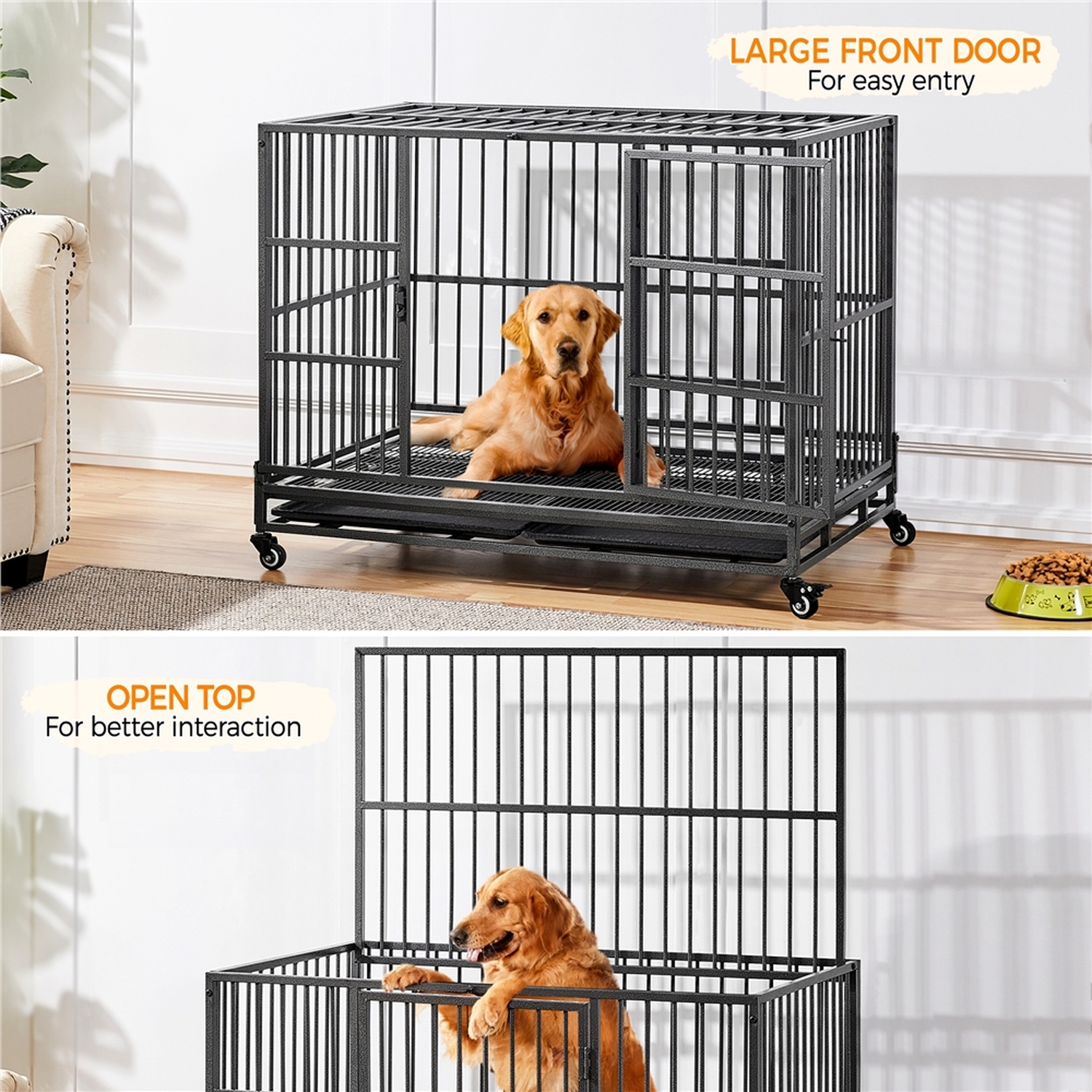 Rolling Dog Crate With Open Top Design Photo Inspiration