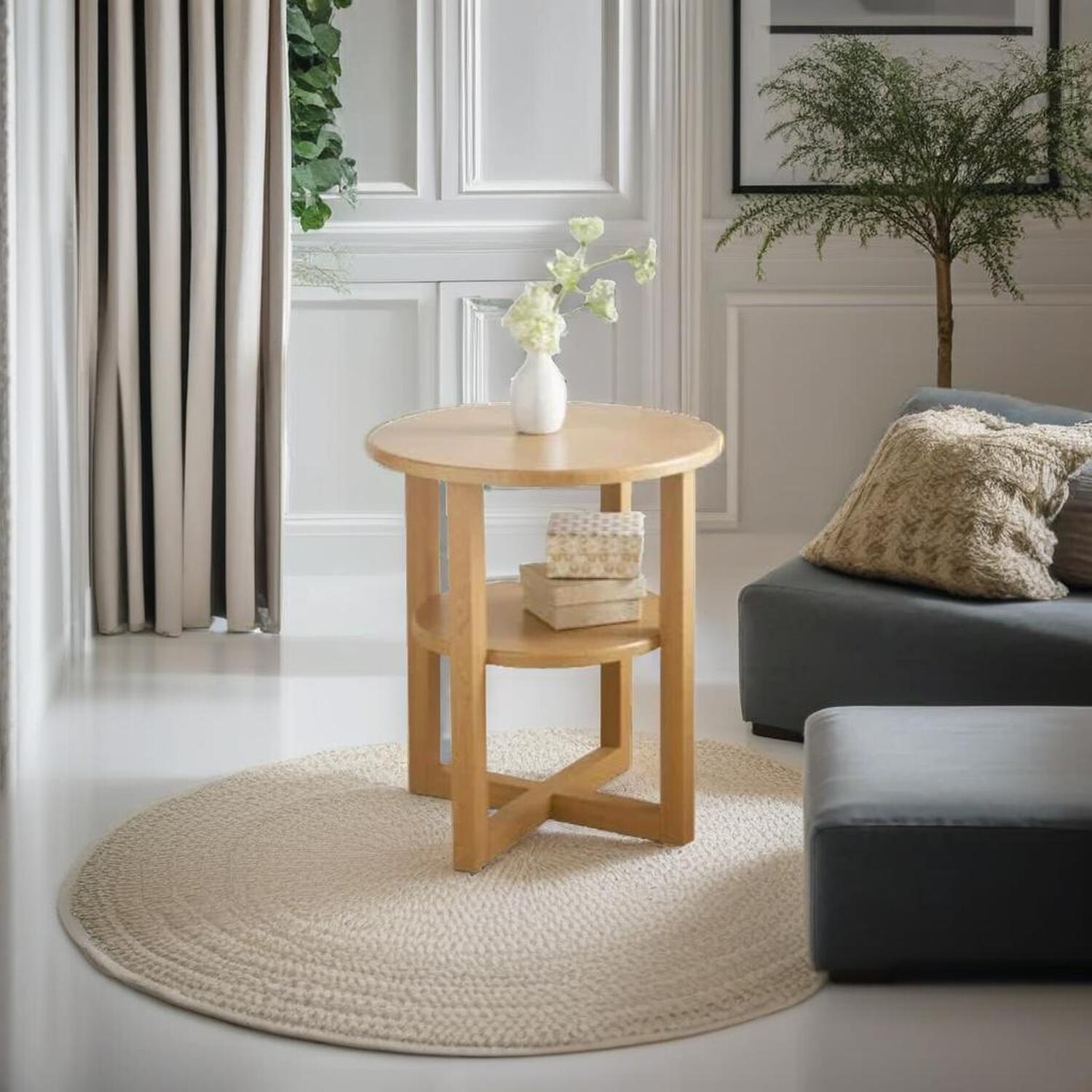 Small Oak Side Table for Living Room