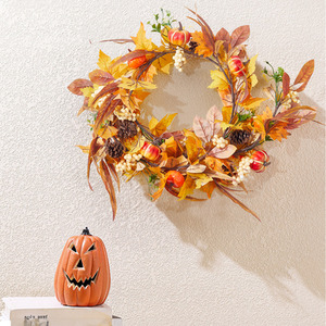 Artificial Autumn Leaves Pumpkin Berry Vine
