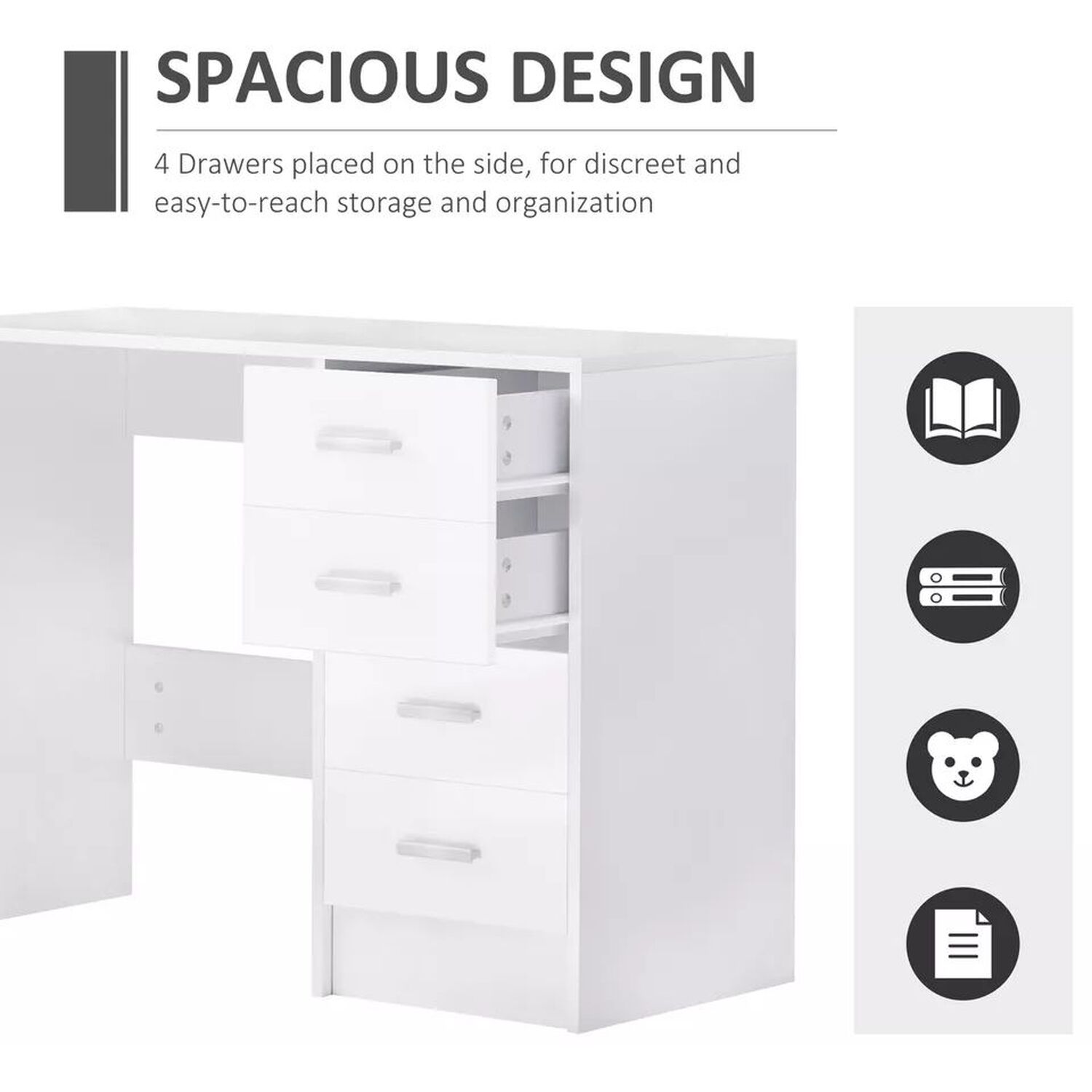 4 Drawers Computer Desk