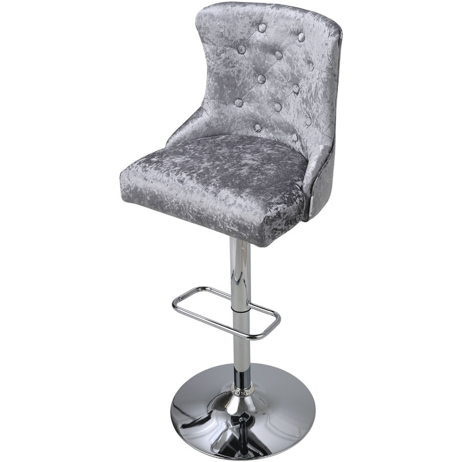 Button Back Stools Set of 2 Velvet Adjustable Bar Stools with Button Back