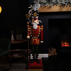 Light Up Nutcracker LED Christmas Metal Ornament Home Decoration