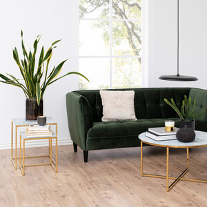 Set of 2 Alisma Marble Glass Nesting Tables