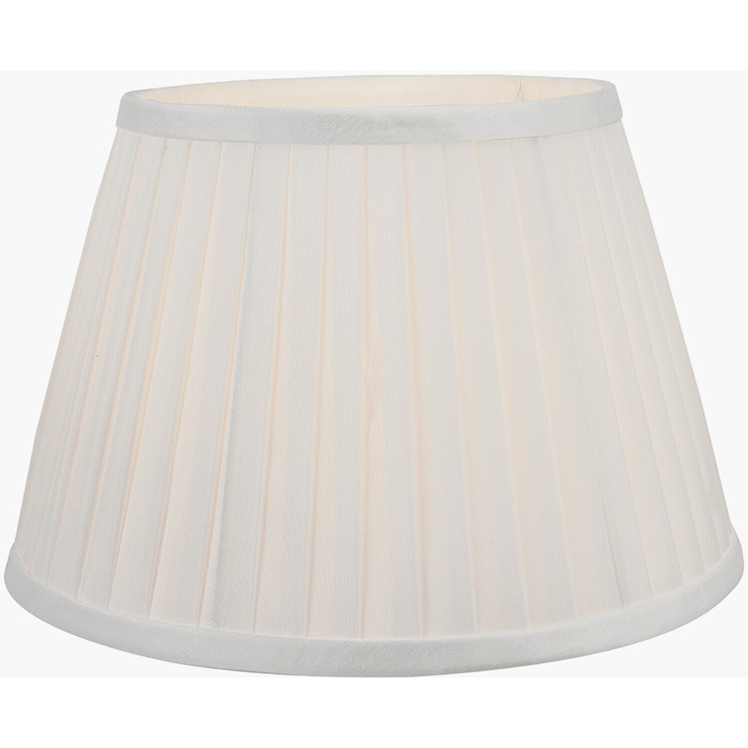 25cm Poly Cotton Pleat Lampshade Empire Pleated Table Lamp Shade - White