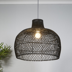 2 x Large Black Rattan Bell Easy Fit 50Cm