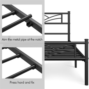 Black / Single Metal Bed Frame with Cloud Design shot 7319015