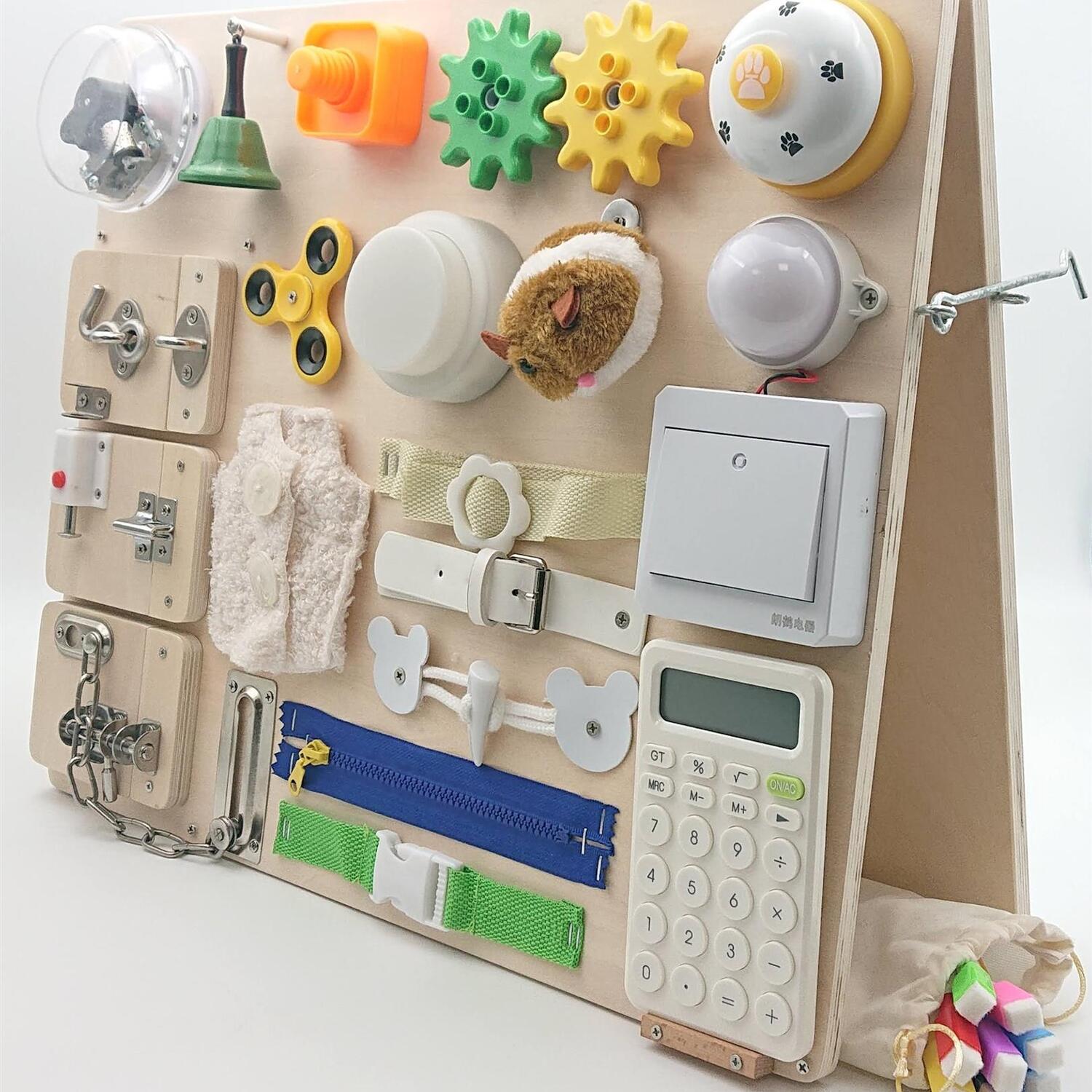Montessori Busy Board Kid Educational Toy Motor Skills Activity Toy