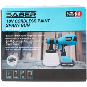 Saber 18V One Battery Paint Spray Gun Bare Unit