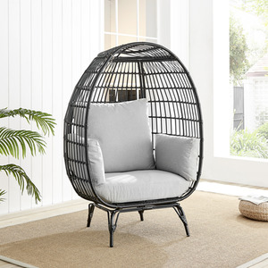 Black Egg Chair Rattan Garden Chair shot 7680986
