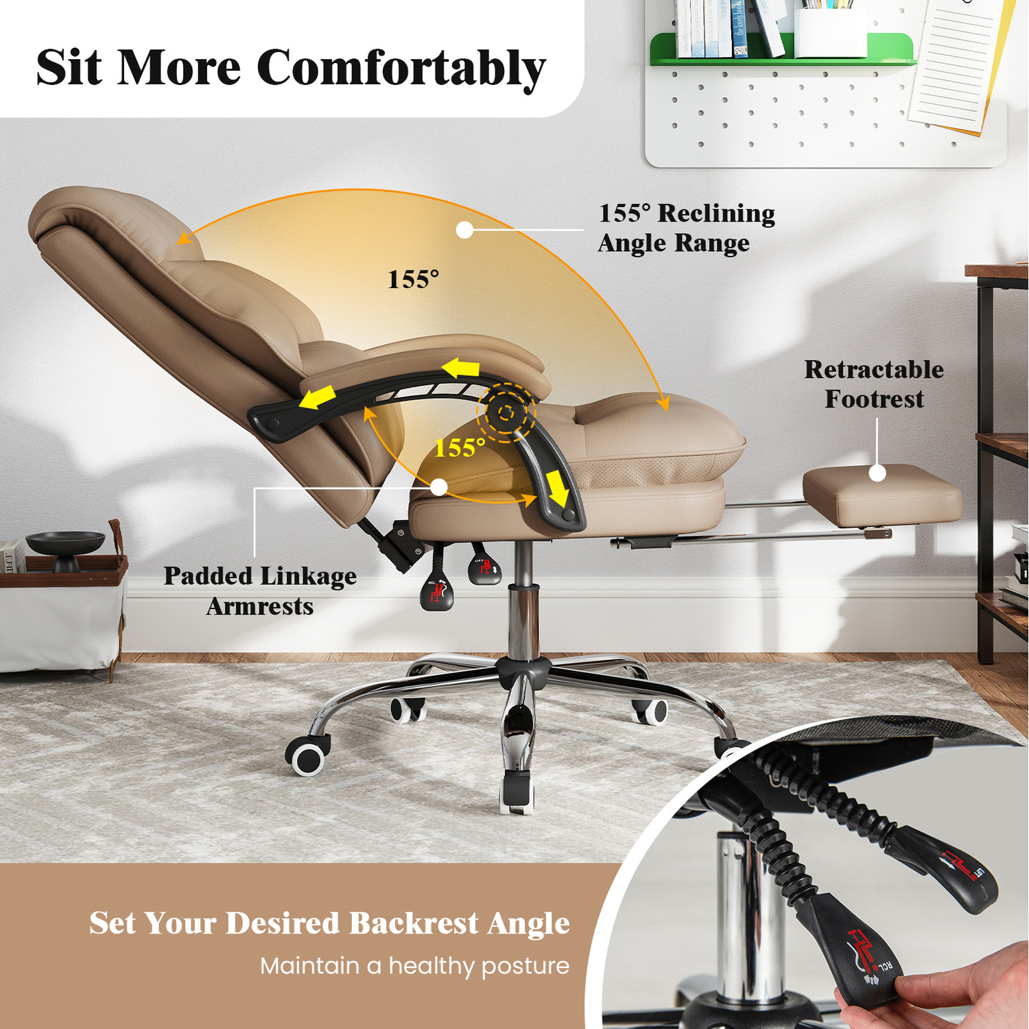 Ergonomic Office Chair - Brown
