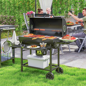 Outsunny Charcoal BBQ Grill with Foldable Shelf