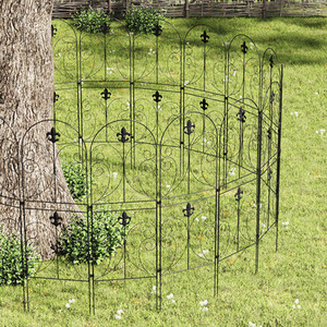 Set of 10 Metal Arched Garden Fences