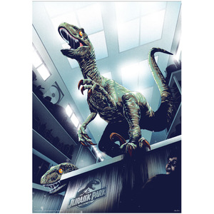 Jurassic Park Raptors In Kitchen Limited Edition 30th Anniversary Art Print