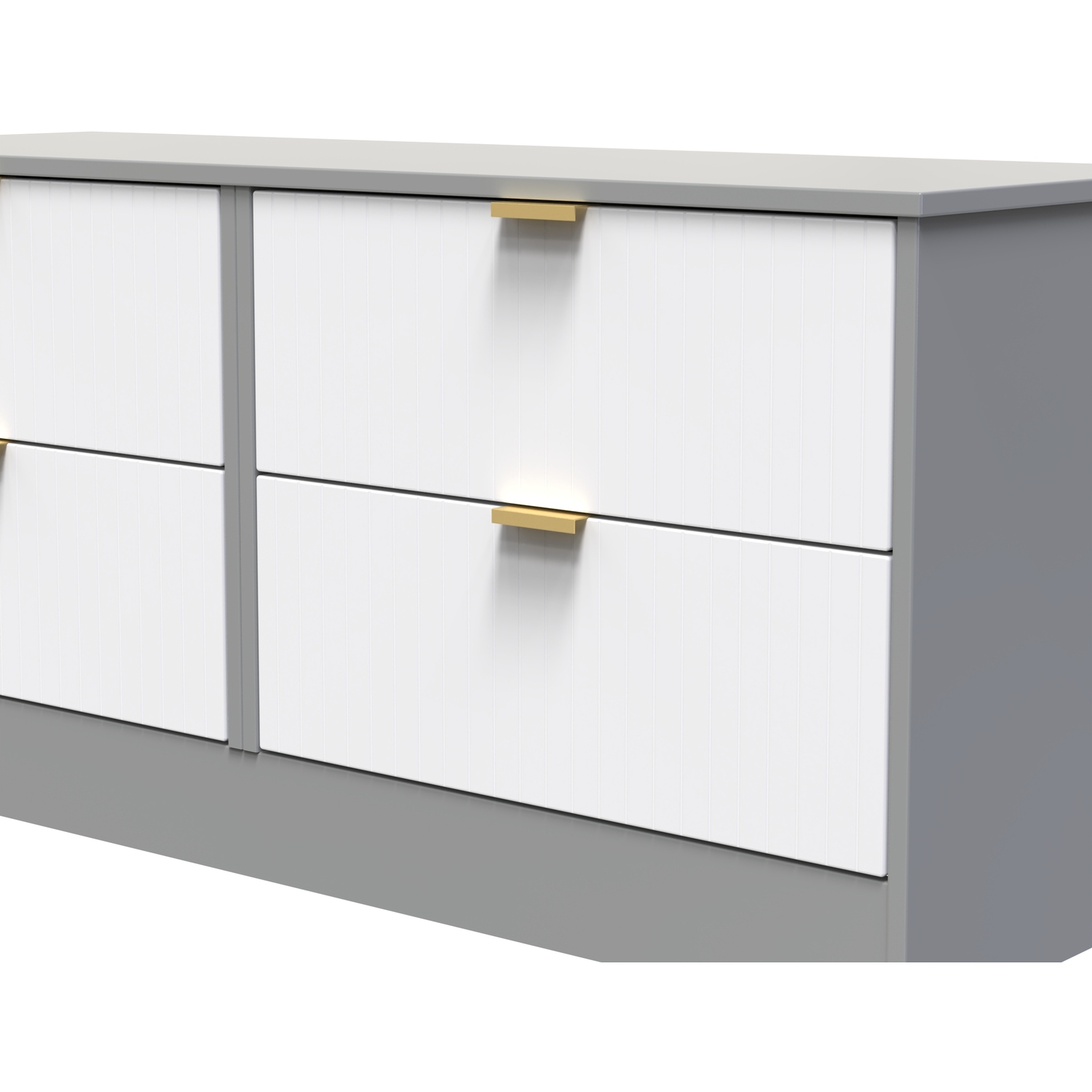 Nashville F Ready Assembled 4 Drawer Bed Box - White Matt Dusk Grey