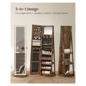 SONGMICS LED Mirror Jewellery Cabinet