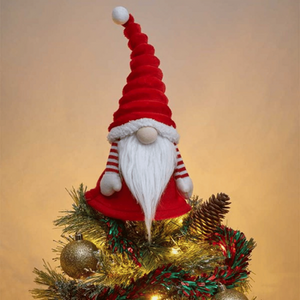 Red and White GrooviKert Gonk Christmas Tree Topper
