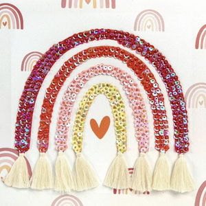 Rainbow with Tassels Wall Art Sequin Embroidery Kit