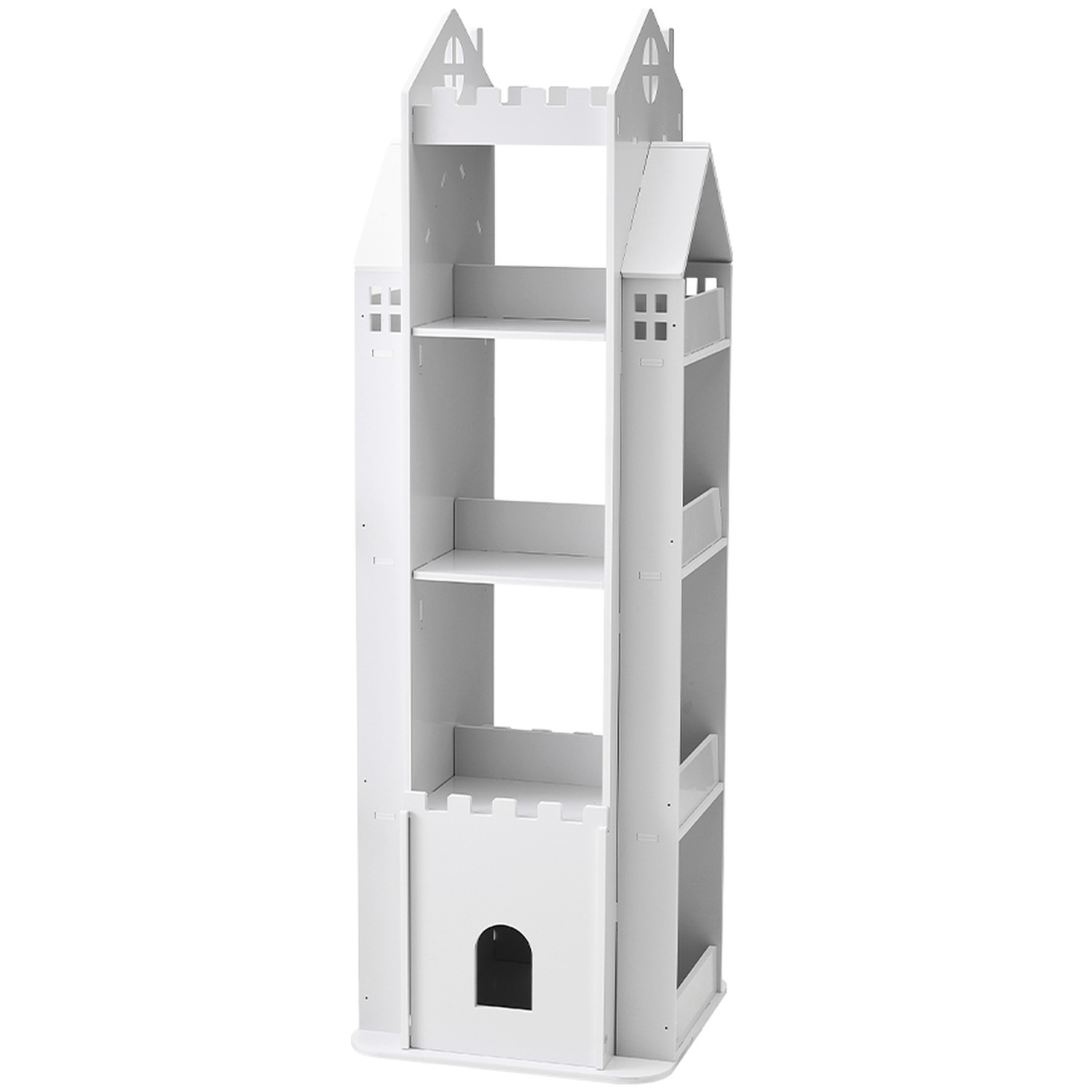 5-tier Castle Kids Rotating Bookshelf - White