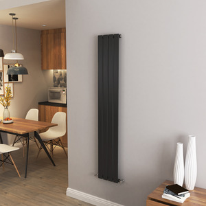 Vertical Flat Panel Radiator Central Heating Rad 1600-1800mm Single Black