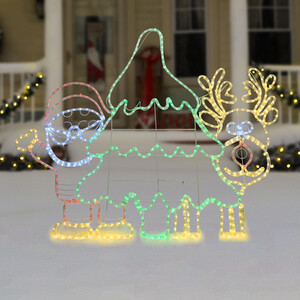 Santa Reindeer Tree Rope Light