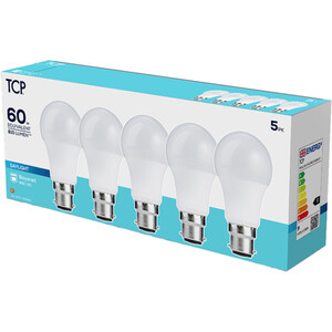 Pack of 5 TCP LED A Shape E27 Bulbs