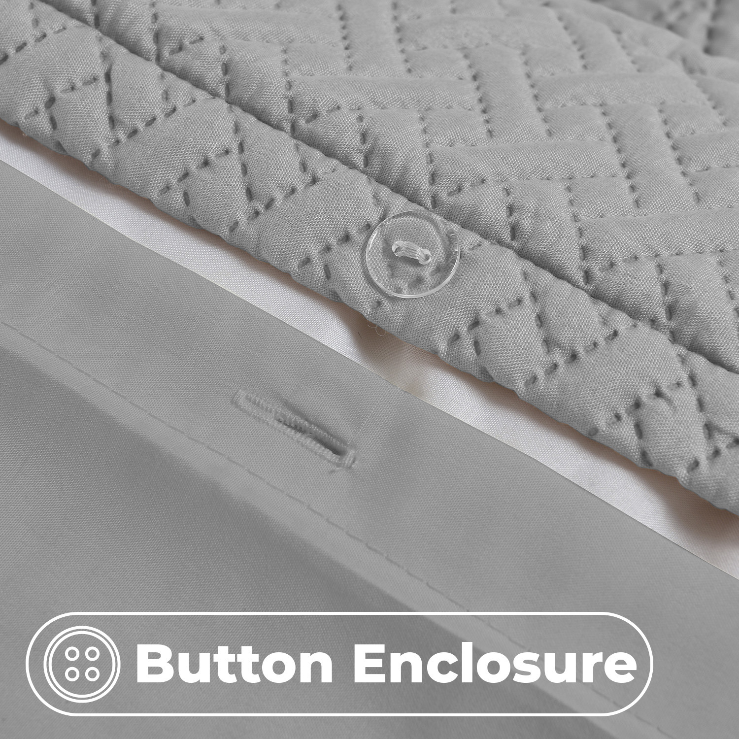 3d Embossed Allover Pattern Duvet Set - Grey Double