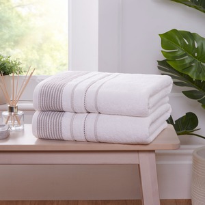 Dakota Stripe Cotton Bath Sheet Towel Soft Absorbant Quick Dry  (140x90 cm)