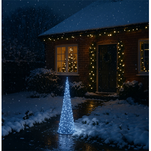 Xmas Haus 23X23X91cm Silver Tower Tree 250W Microled 5M Lead
