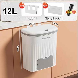 Wall Mounted Trash Can with Lid for Kitchen Bathroom