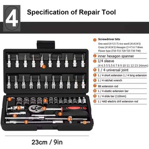 Car Repair Tool Kit Piece Socket Set
