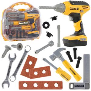 20 Piece Kids Tool Set with Electric Drill and Case