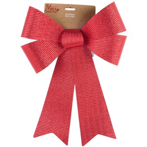 Red Stripe Christmas Decorative Bow