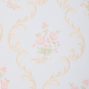 Non-Pasted Non-Woven 3D Embossed Floral Wallpaper Roll
