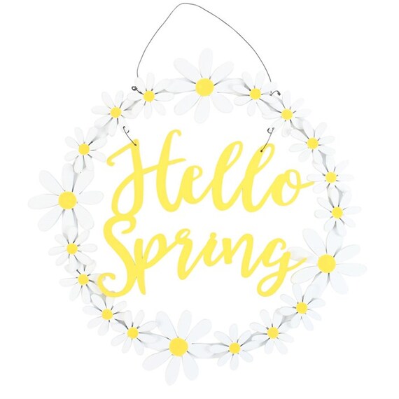 Hello Spring Daisy Wreath For Seasonal Home Decor