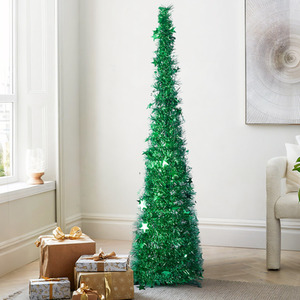 Collapsible Tinsel Christmas Tree for Festive Decoration