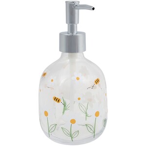 Daisy and Bee Glass Soap Dispenser