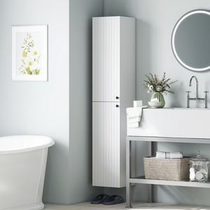 HOMCOM Wall Mounted Slim Bathroom Storage Cabinet with 6-Tier Shelf