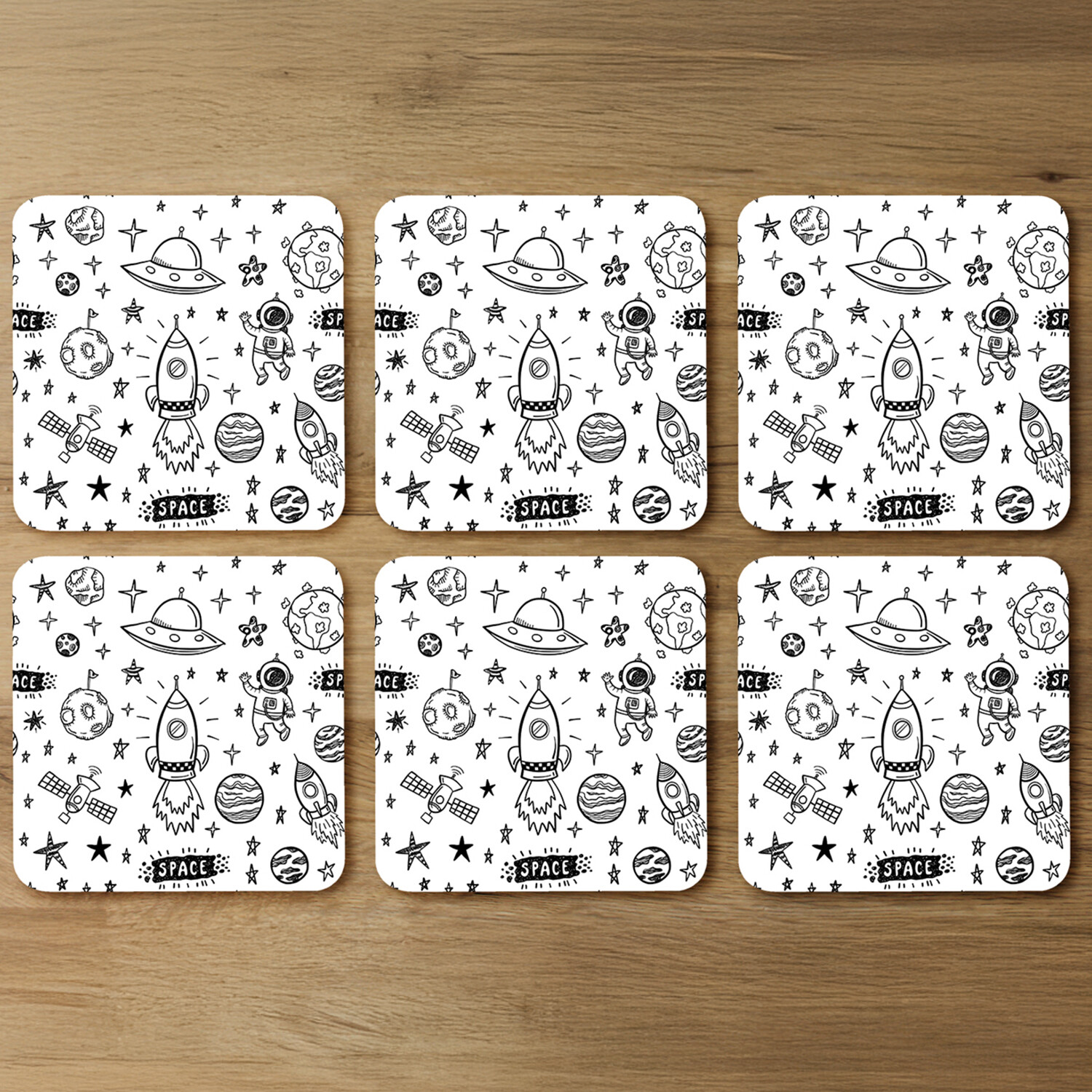 Doodle Space Coaster - Black